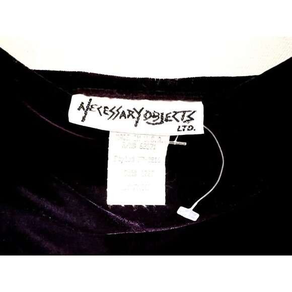 Necessary Object Purple Velvet Maxi Long Strap Dress Size L Cocktail Party - VTG - Picture 7 of 8